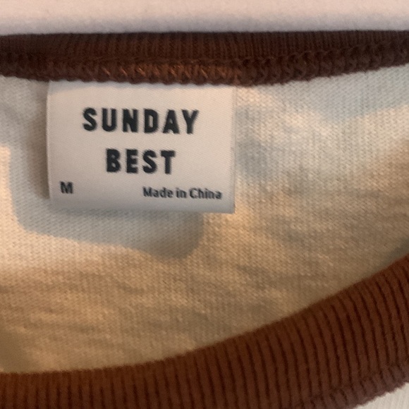 aritzia sunday best king sleeve brown baseball tee - Picture 2 of 3